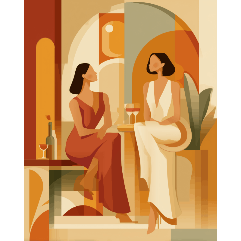 Elegant Conversations in Color - Paint by Numbers Kit