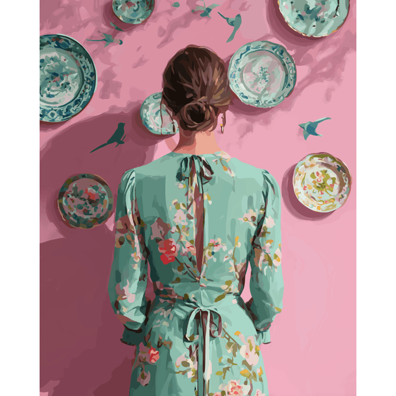 Porcelain Echoes | Paint by Number - Paint by Numbers Kit