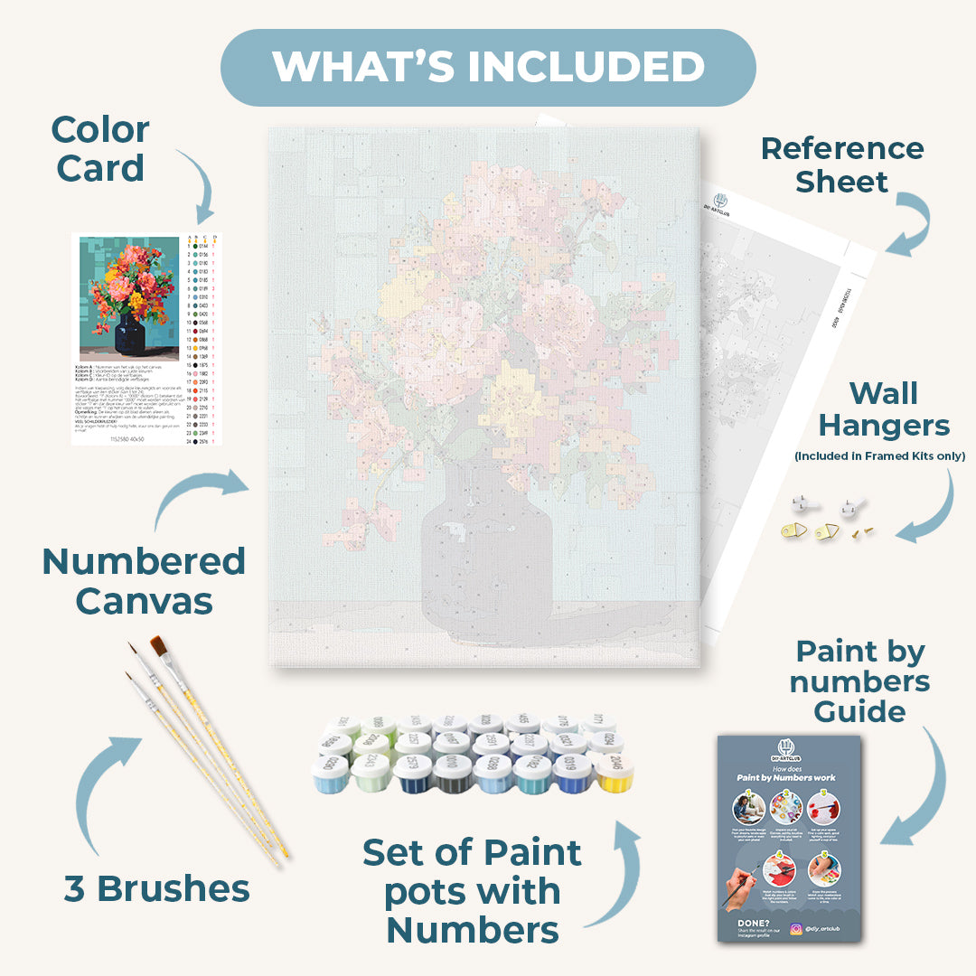 Pixel Blossom Bouquet | Paint by Number - Detail 3