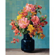 Pixel Blossom Bouquet | Paint by Number - Paint by Numbers Kit
