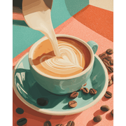 Heartfelt Coffee & Love Scene - Paint by Numbers Kit