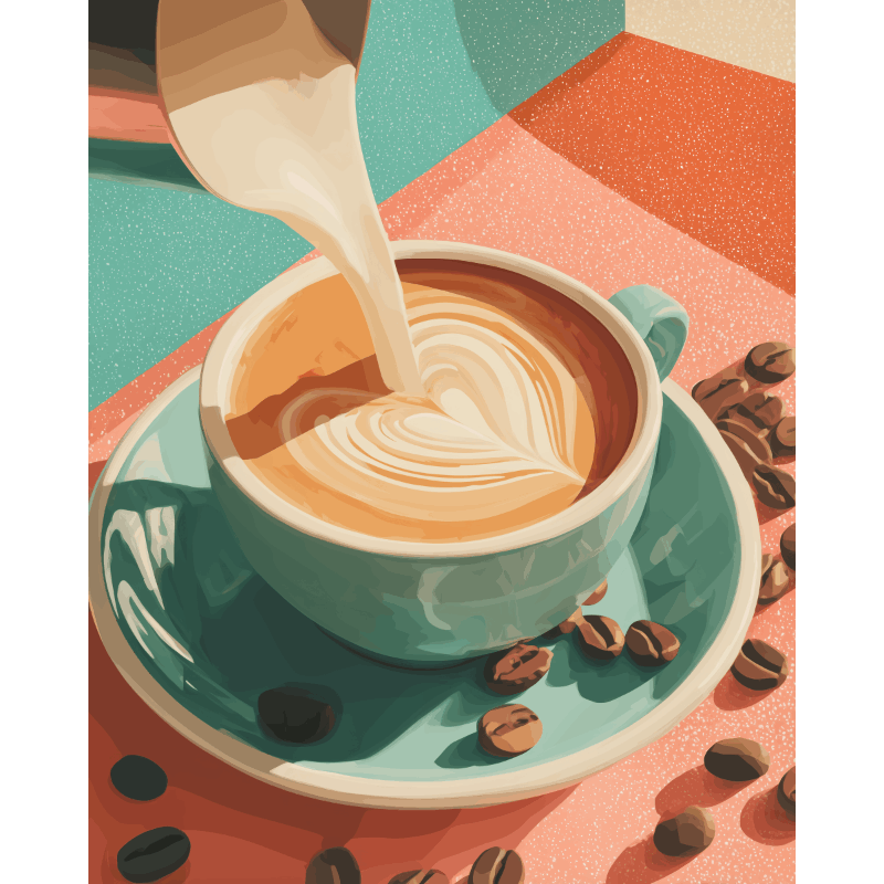 Heartfelt Coffee & Love Scene - Paint by Numbers Kit