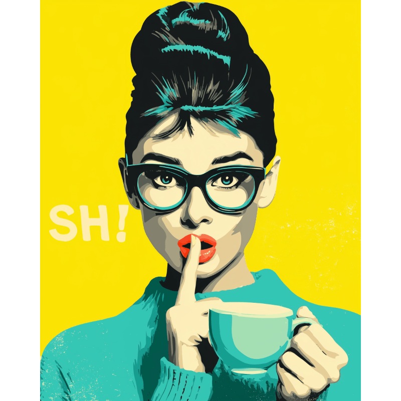 Silent Sip in Style - Paint by Numbers Kit
