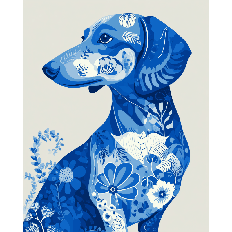 Blue Heartfelt Companion - Paint by Numbers Kit