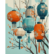 Springtime Lantern Glow - Paint by Numbers Kit