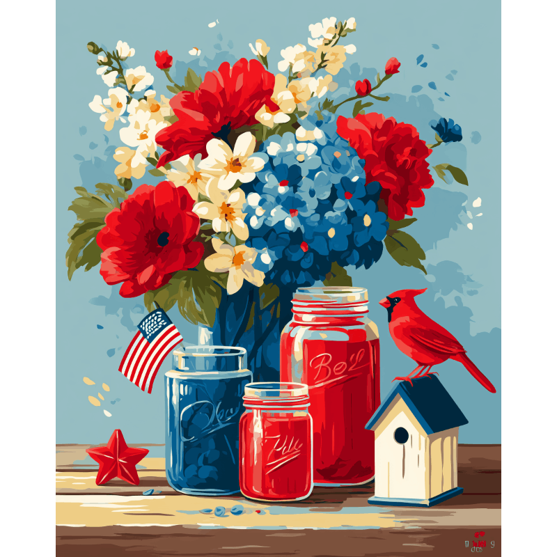 Patriotic Garden Arrangement - Paint by Numbers Kit