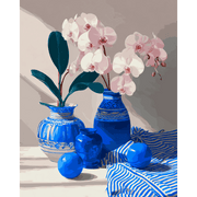Elegant Orchid & Porcelain Vase - Paint by Numbers Kit
