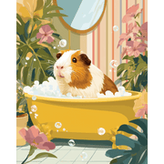 Bubbly Pet Bath Time | Paint by Number - Paint by Numbers Kit