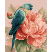 Peony Perch: Birds Among Blossoms - Paint by Numbers Kit