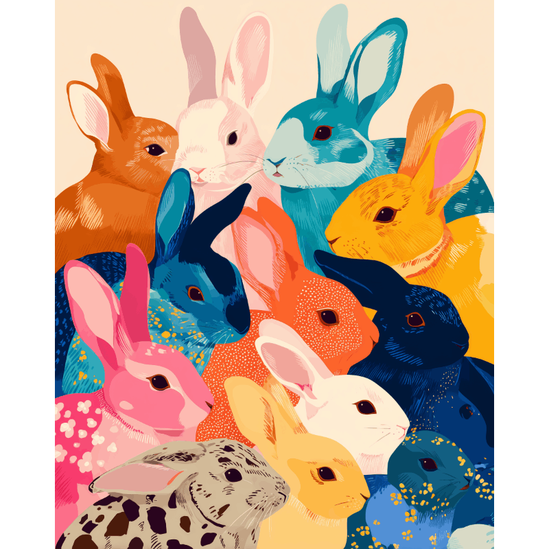Bunny Bliss Collection - Paint by Numbers Kit