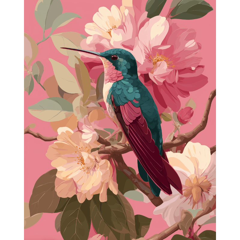 Hummingbird & Blossom - Paint by Numbers Kit