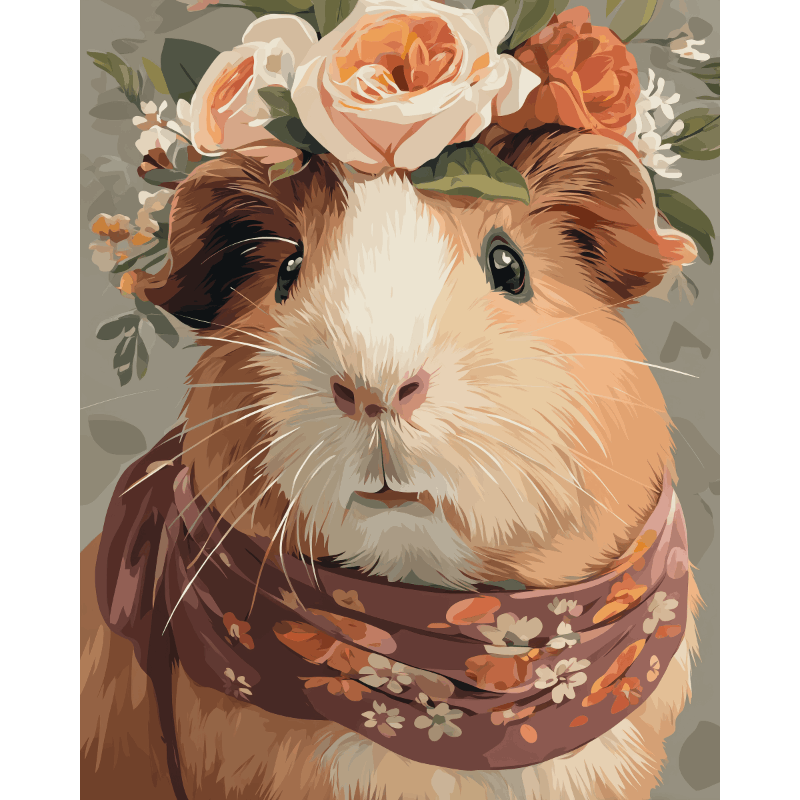 Madam Guinea Pig’s Portrait - Paint by Numbers Kit