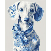 Delft Blue Dachsie - Paint by Numbers Kit