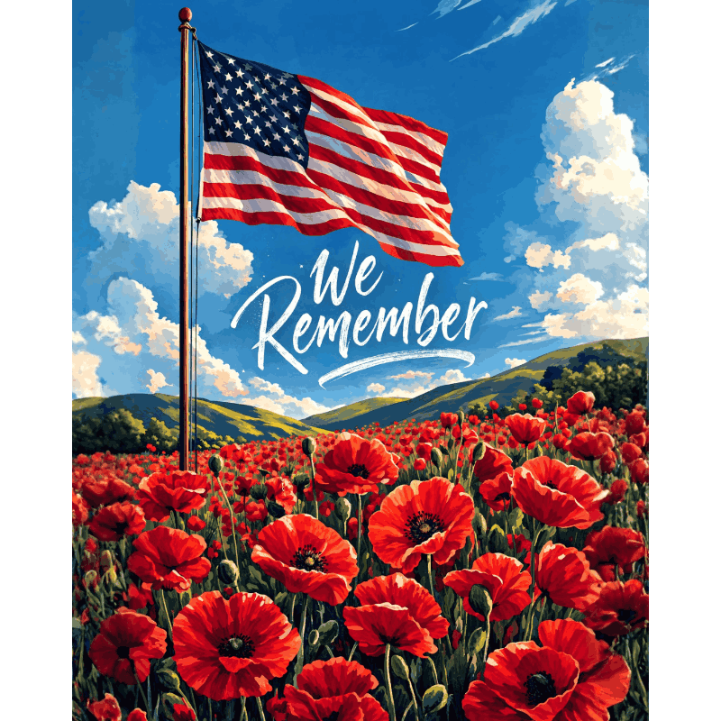 Memorial Day Field | Paint by Number - Paint by Numbers Kit