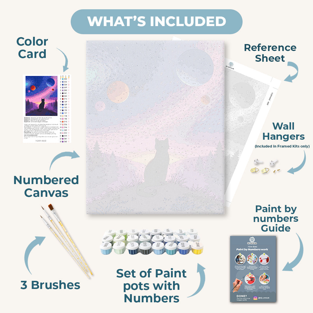 Night Forest Cat | Paint by Number - Detail 3