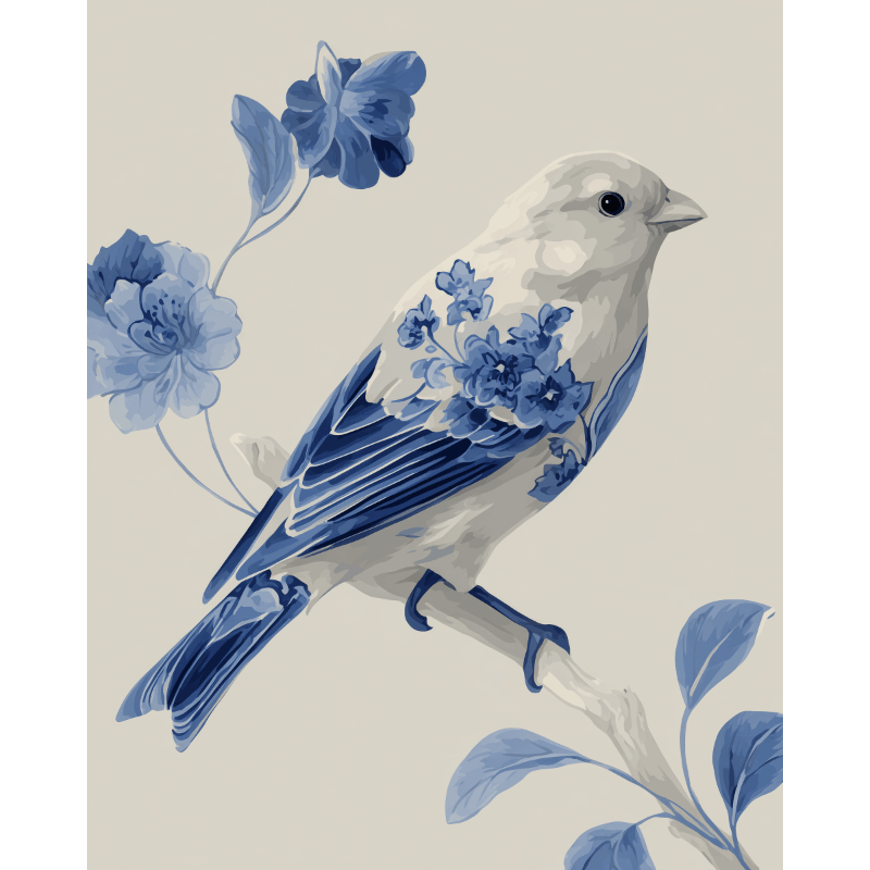 Delicate Canary in Bloom - Paint by Numbers Kit