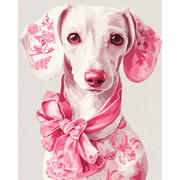Pink Delft Dachshund | Paint by Number - Paint by Numbers Kit