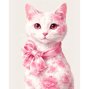 Pink Delft Cat | Paint by Number - Paint by Numbers Kit