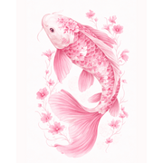 Pink Koi Serenity - Paint by Numbers Kit