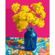 Blue Vase with Sunshine Flowers - Paint by Numbers Kit