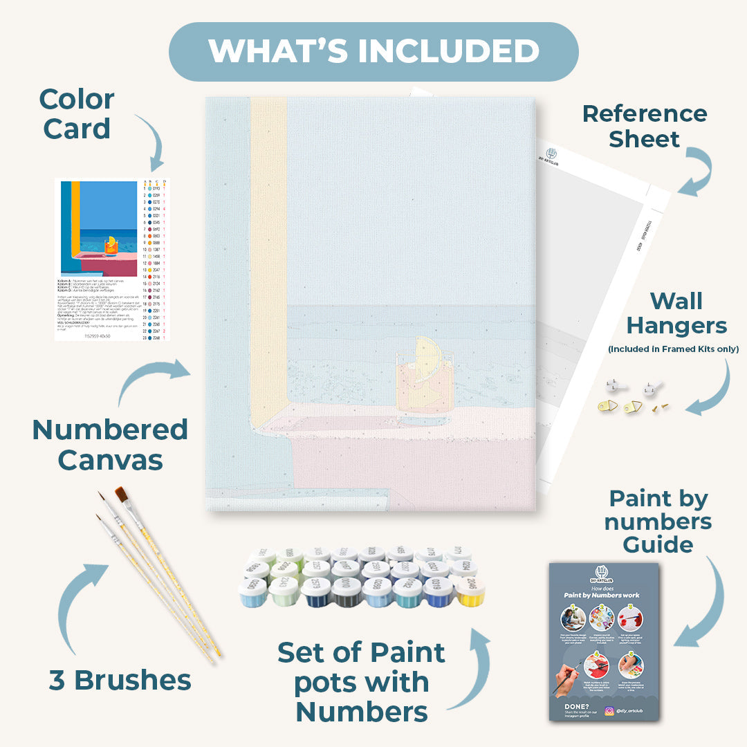 Summer Citrus & Sea Hues | Paint by Number - Detail 3