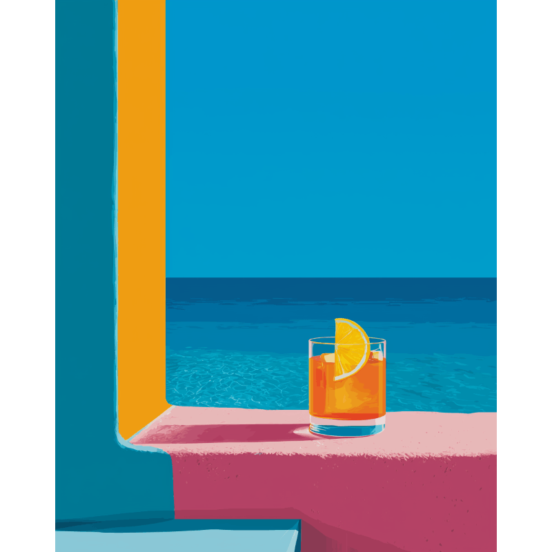 Summer Citrus & Sea Hues | Paint by Number - Paint by Numbers Kit