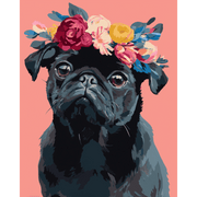 Elegant Black Pug Portrait - Paint by Numbers Kit