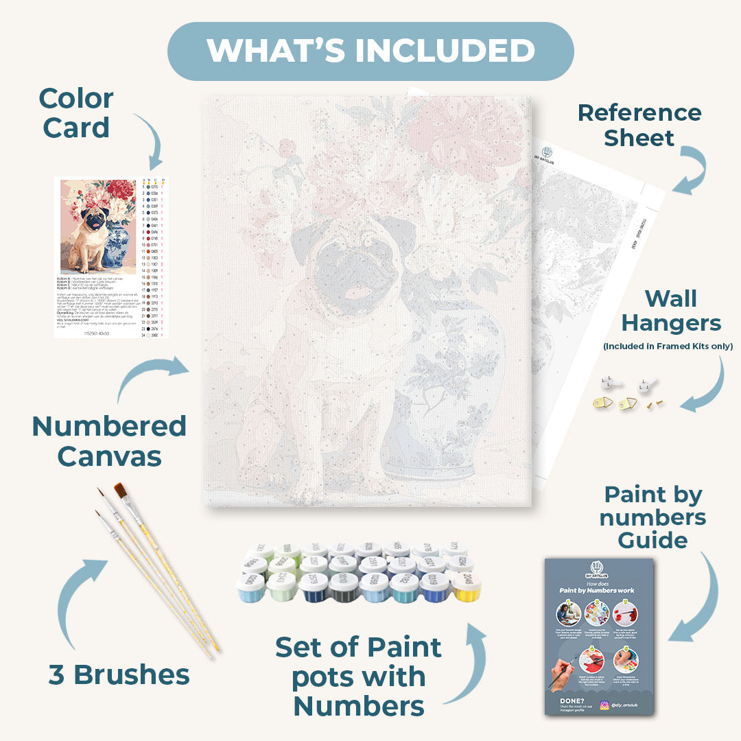Floral Pug Delight - Detail 3