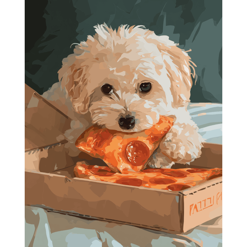 Pets & Pizza Fun - Paint by Numbers Kit