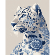 Delft Leopard in Bloom | Paint by Number - Paint by Numbers Kit