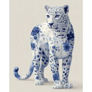 Elegant Blue Leopard - Paint by Numbers Kit