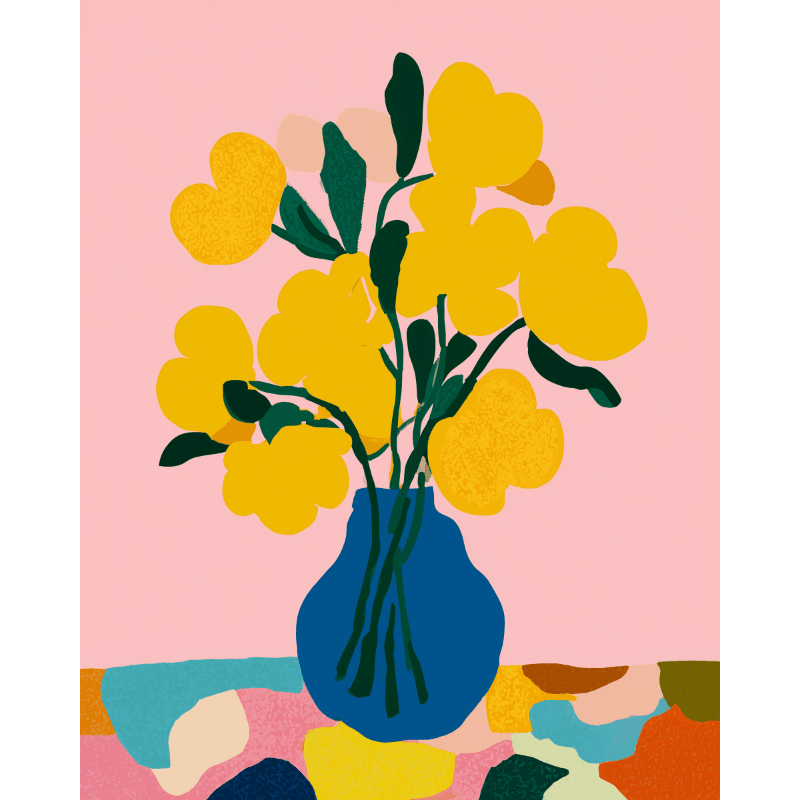 Sunshine Bouquet in Bright Yellow - Paint by Numbers Kit