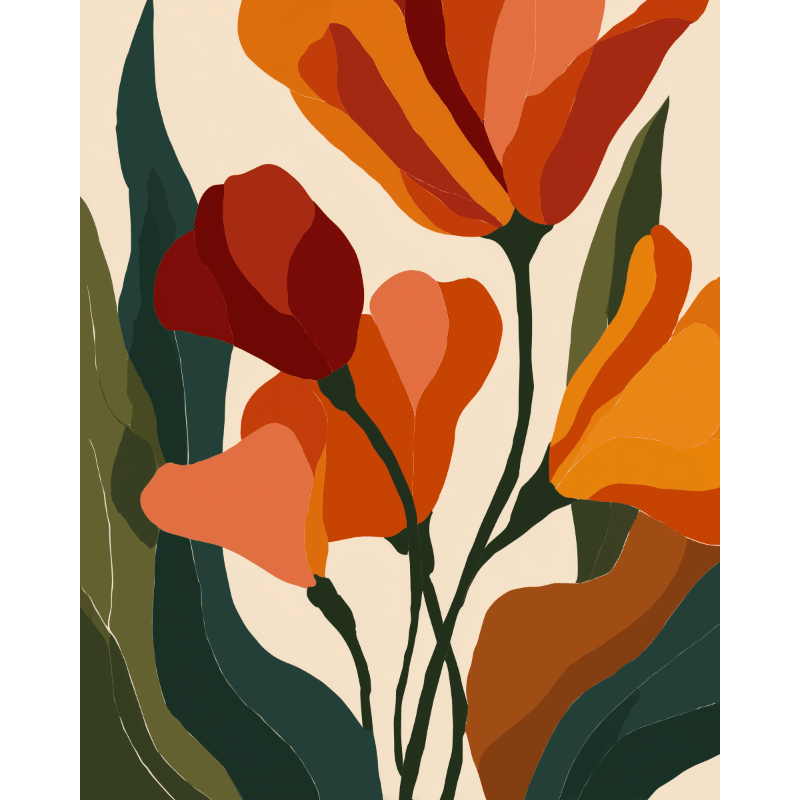 Tulip Shapes in Motion - Paint by Numbers Kit
