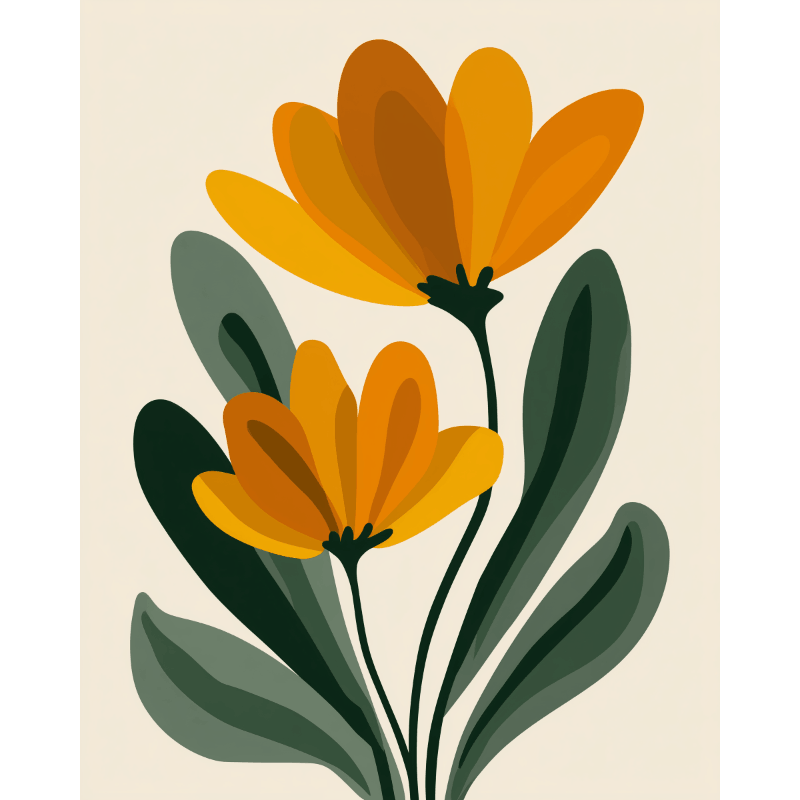 Minimalist Floral Harmony - Paint by Numbers Kit