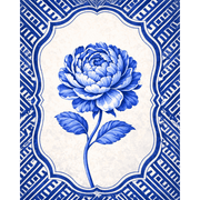 Blue Peony Porcelain | Paint by Number - Paint by Numbers Kit