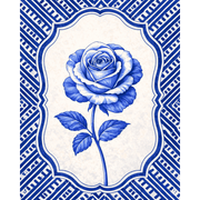 Ceramic Rose: Blue Blossom Beauty - Paint by Numbers Kit