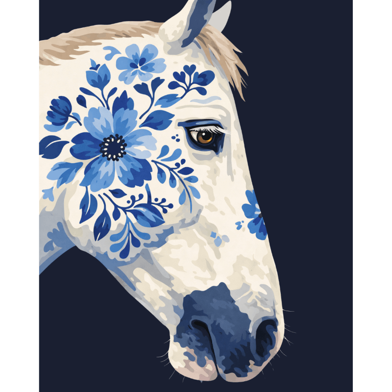 Floral Equine Spirit - Paint by Numbers Kit