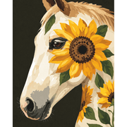 Sunflower Mare: Equine Floral Portrait - Paint by Numbers Kit