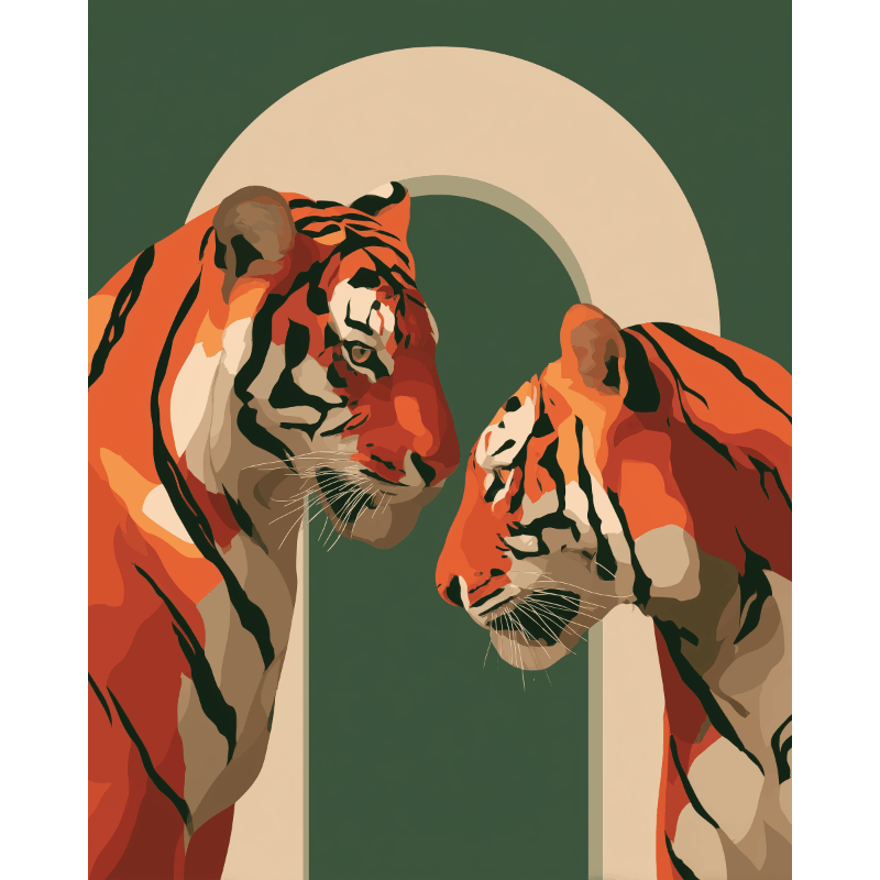 Two Tigers: Majestic & Wild - Paint by Numbers Kit