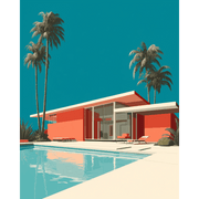 Modern Oasis: Villa by the Pool - Paint by Numbers Kit