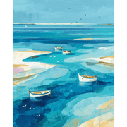 Gentle Seas: Driftwood & Boats - Paint by Numbers Kit