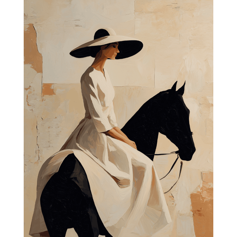 Graceful Gallop: Elegant Equine Portrait - Paint by Numbers Kit