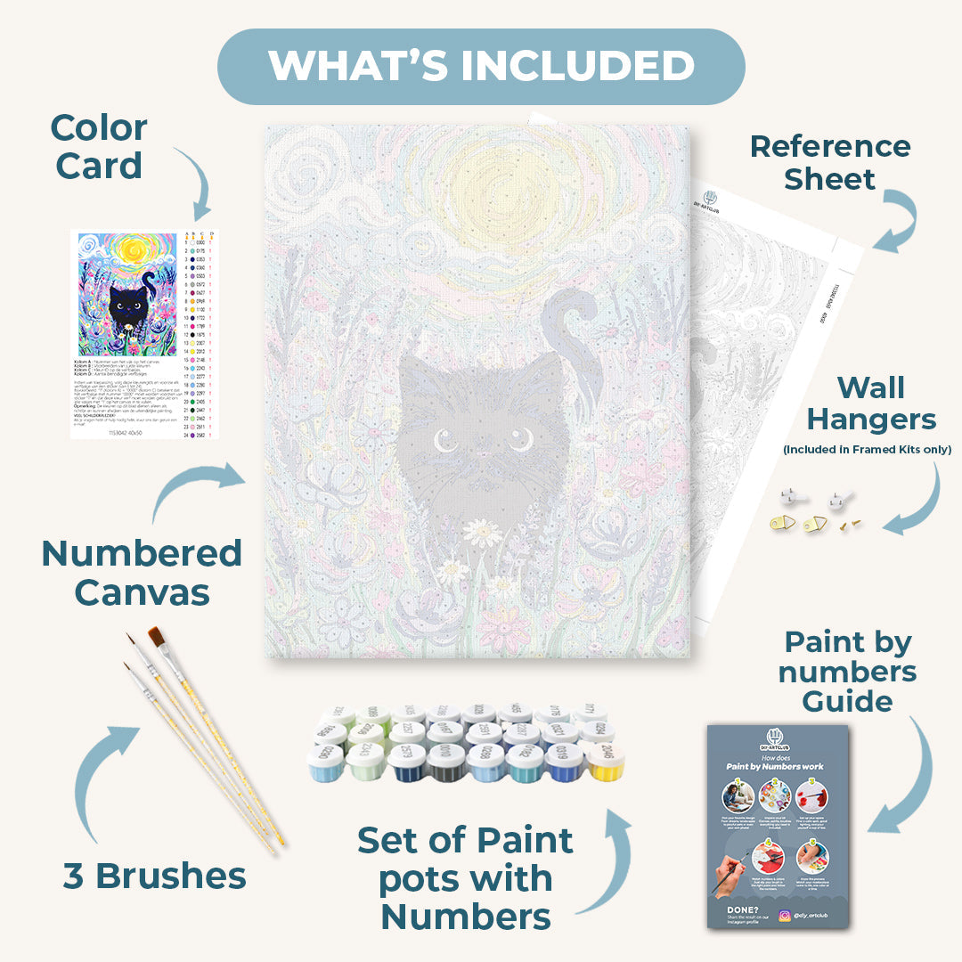 Kawaii Cat & Flower Meadow - Detail 3