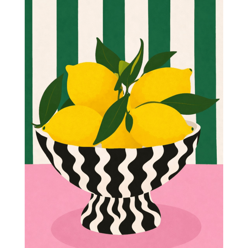 Citrus Splash Geometry - Paint by Numbers Kit