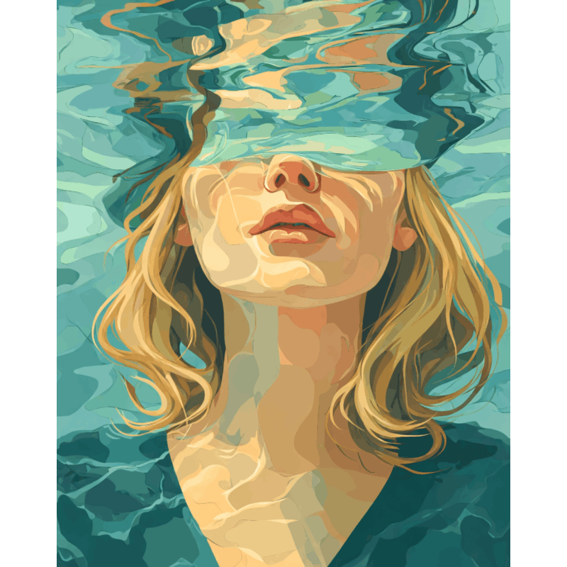 Serene Poolside Reflection - Paint by Numbers Kit