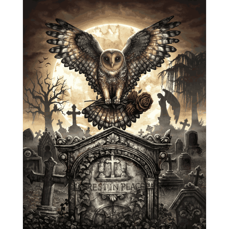 Moonlit Gothic Resting Place - Paint by Numbers Kit