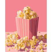 Pink Cinema Popcorn - Paint by Numbers Kit
