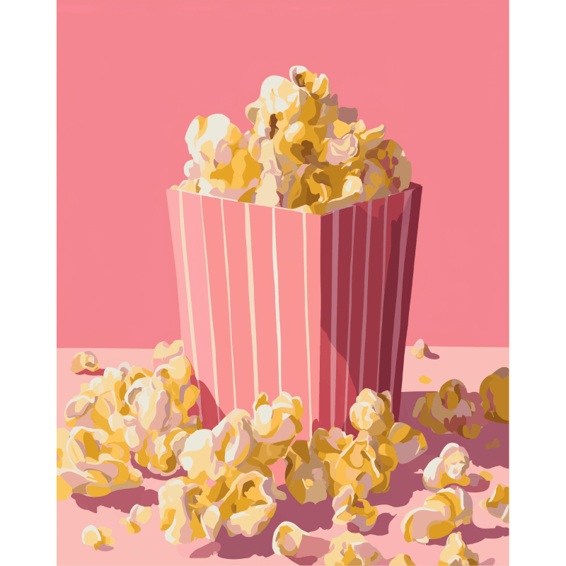 Pink Cinema Popcorn - Paint by Numbers Kit