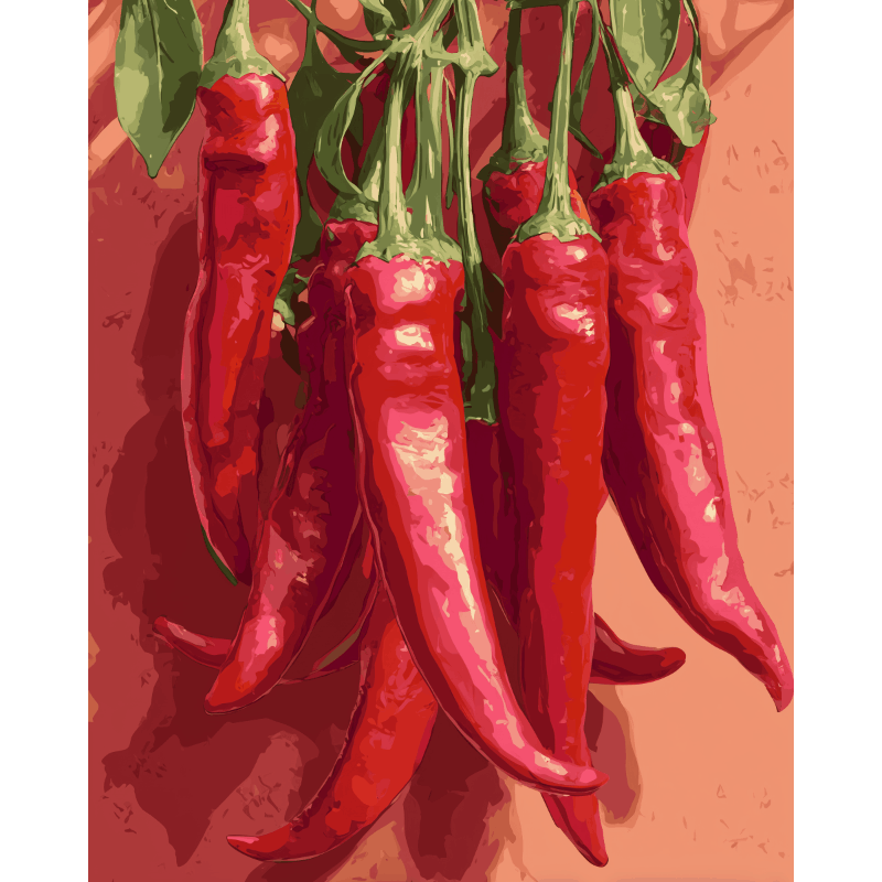 Spicy Red Peppers - Paint by Numbers Kit