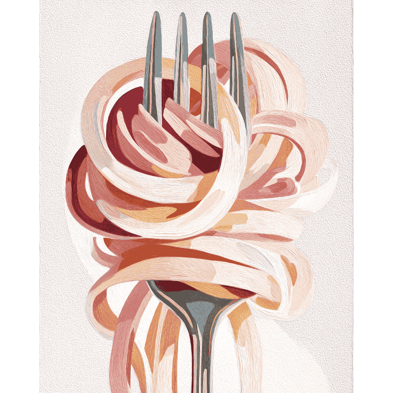 Twirling Pasta Delight - Paint by Numbers Kit